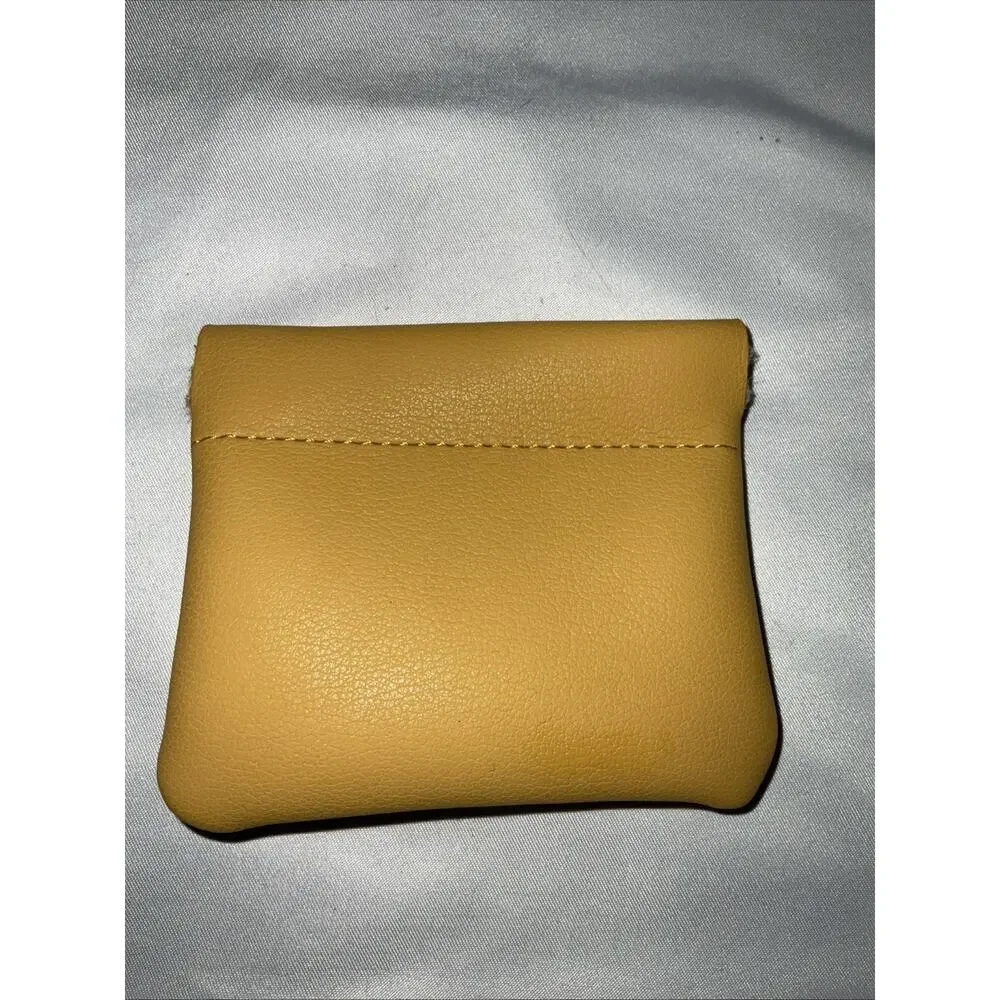 Travelambo Yellow Leather Squeeze Coin Purse